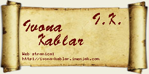 Ivona Kablar vizit kartica